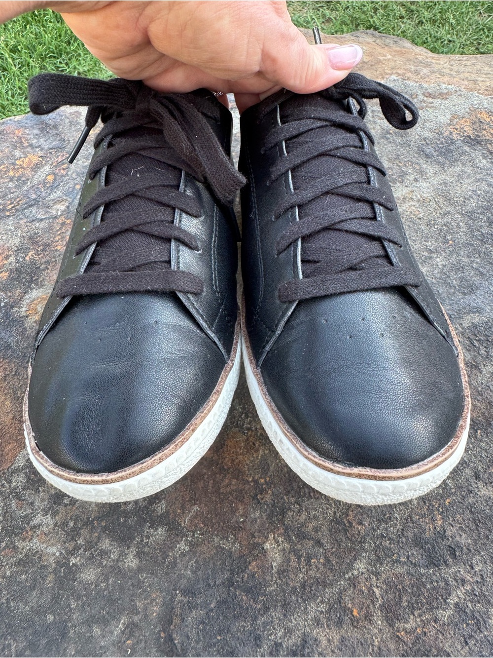 DR. SCHOLLS Women's Sz 7.5 Sweet Life Leather Oxford Sneaker Shoe Black Sun - Picture 12 of 16